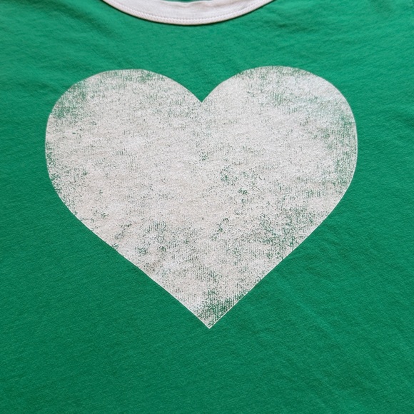 Anthropologie Green Heart Tee Small - Picture 4 of 6